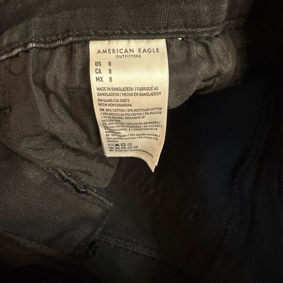 American Eagle Size 8 Distressed Black Denim Shorts - Picture 7 of 7